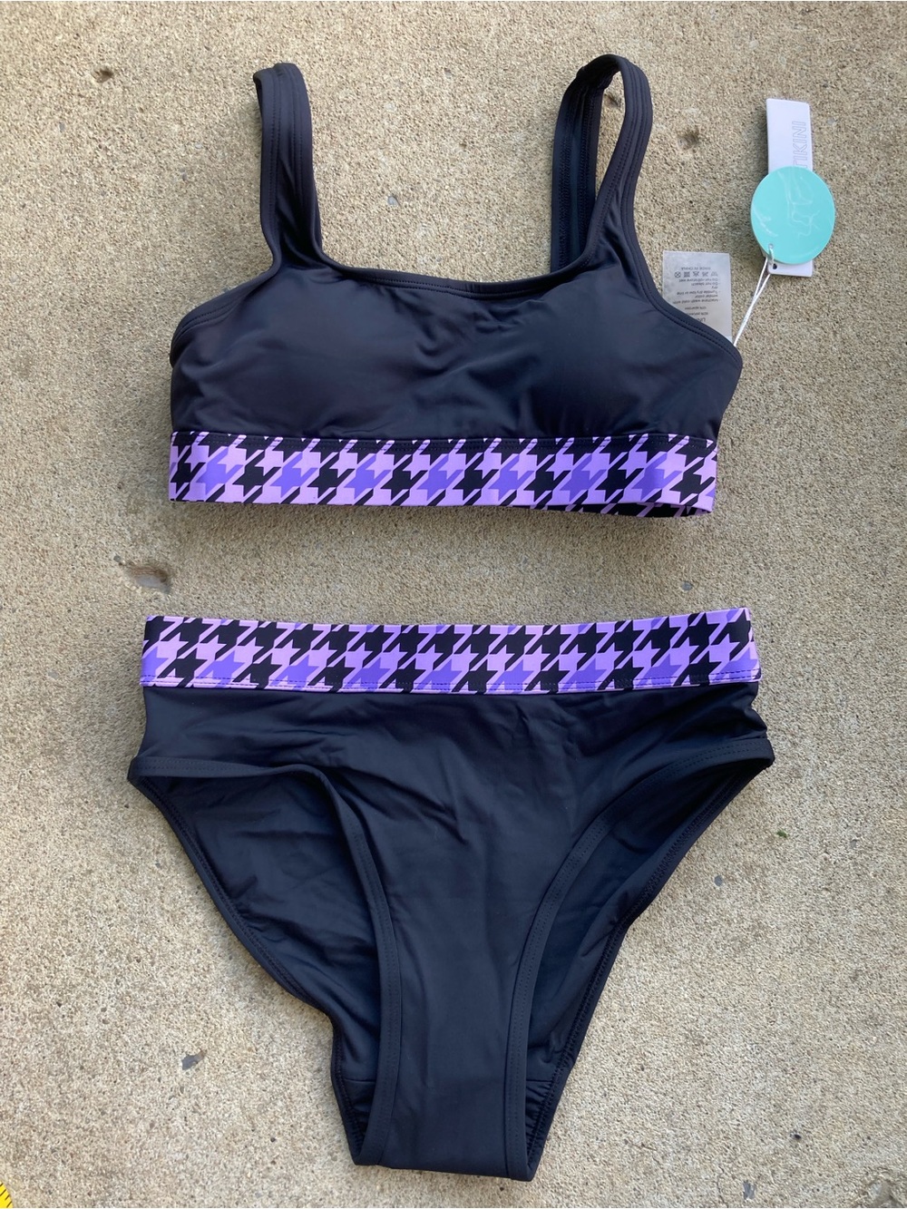 Beautikini Period Swimwear Black & Purple Size XXS